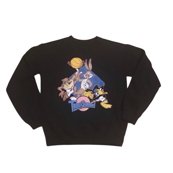 Warner Bros. Other - Looney Tunes Space Jam Graphic Sweatshirt Long Sleeve Black Unisex Casual Sz Sm…